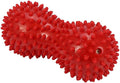 Spiky Massage Ball Peanut Massager Ball Fitness Exercise Mobility Peanut Ball Pain Muscle Steess Foot Myofascial Relief for Plantar Fasciitis Heel Foot Arch Pain (red)