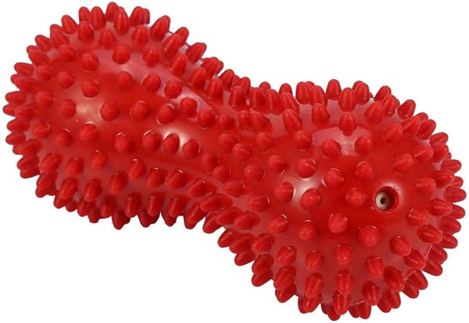 Spiky Massage Ball Peanut Massager Ball Fitness Exercise Mobility Peanut Ball Pain Muscle Steess Foot Myofascial Relief for Plantar Fasciitis Heel Foot Arch Pain (red)