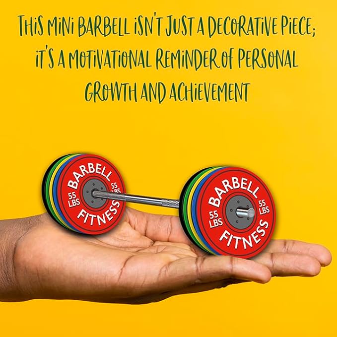 Mini Barbell – Ultimate Gym-Inspired Desk or Shelf Accessory with Removable Weight Plates | Miniature Weightlifting Fitness