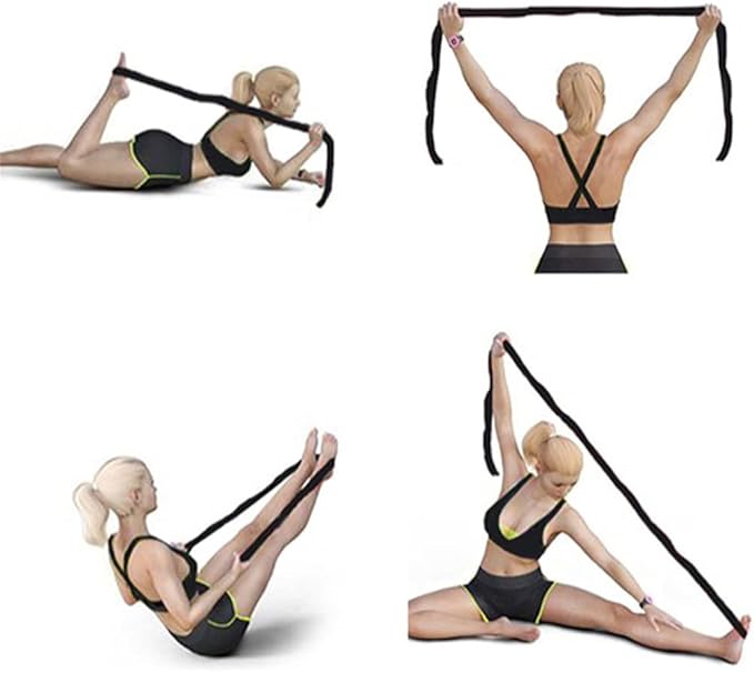 Yoga Pull Strap Belt PolyesterLatex Elastic Stretching Band Loop Yoga Pilates Gym Fitness Exercise Resi Bands
