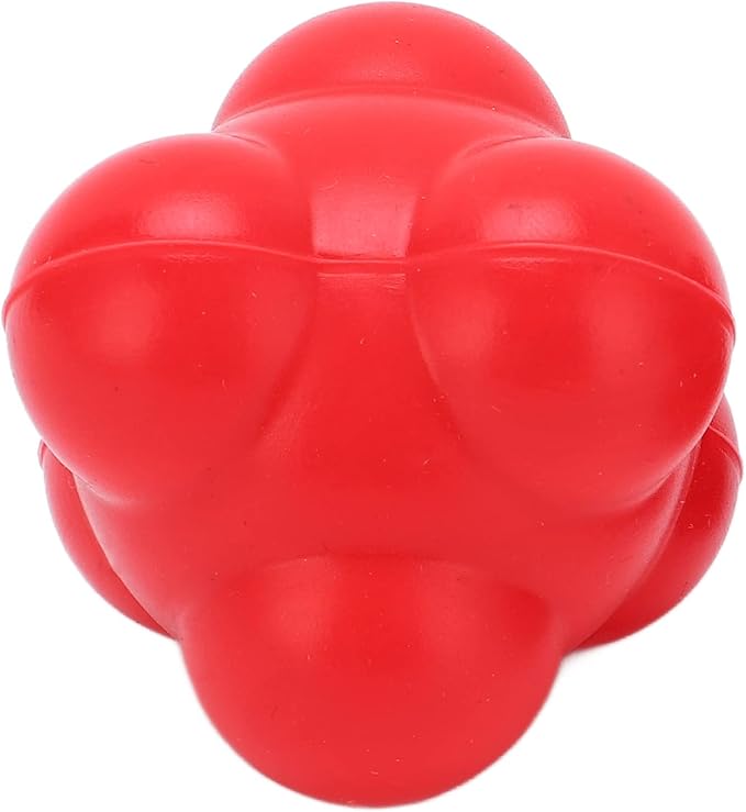 2Pcs Reaction Balls,Mini and Portable Irregular Shape Reaction Balls,Robust Rubber Bounce Reaction Balls for Speed,Strength,Running,Football,Volleyball,Basketball,Baseball(L-Red)