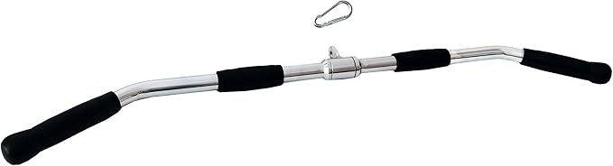 qibylift Barbell Multi-Exerciser Cable Attachment For Cable Machines, Lat Pull Down Bar Cable Machine Attachments, Tricep Press Down Bar, Revolving Straight Curl Pulldown Bar with Rotating & Rubber Handle Grips