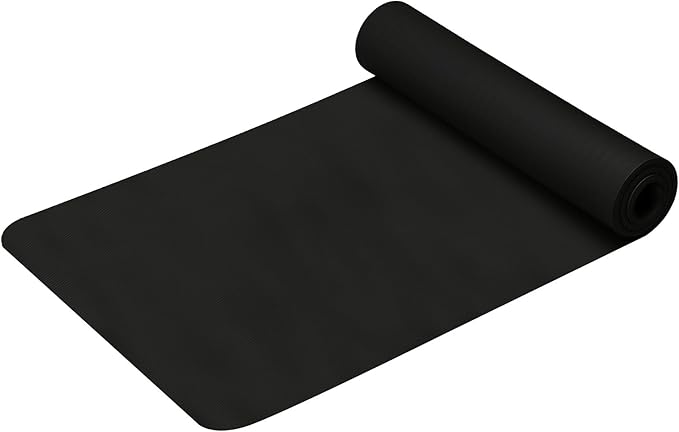 Yoga Mat Thick,2025 New 5mm Thick Non Slip Anti-Tear High Density Exercise Yoga Mat with Carrying Strap,Black Yoga Mat for Gym,Stretching,Workouts,Pilates,Floor,Home Yoga,Fitness