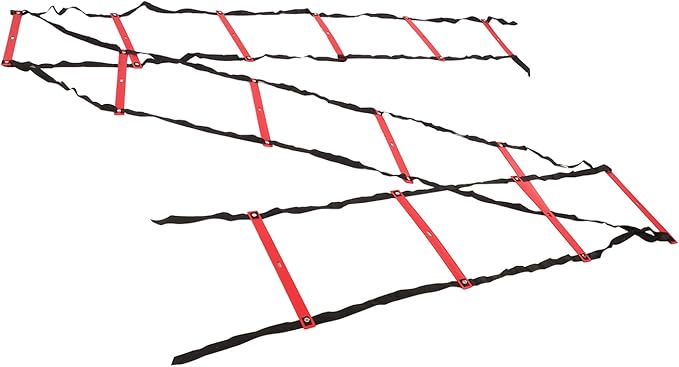 7M 14 Rung Agility Ladder, Fixed Distance PP Material Training Equipment with Angle for Soccer Football Fitness Speed Training