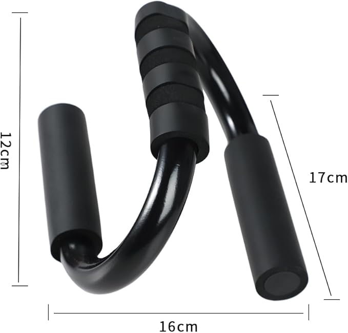 1 Pair S-Shaped Push Up Bars Non-Slip Push Up Stands Sweat Absorbent Foam Handles Floor Strength Training Equipment for Men Women Home Gym