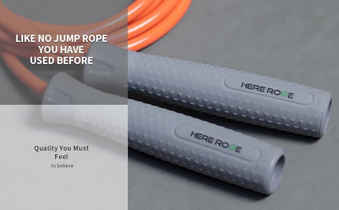 Hererope Weighted Jump Rope, Heavy Jump Rope with Durable 8MM Cable, Ergonomic Grip, Ball Bearing, Adjustable Jump Rope Weighted for Men Women, CrossFit, Muay Thai, MMA, High-Intensity Training