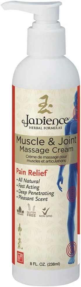 Jadience Muscle & Joint Massage Cream 8 Oz - Analgesic Pain Relief Cream - A Massage Therapy Tool for You & Your Clients - Made In The USA - All Natural Asian Formula