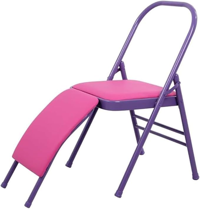 Yoga Auxiliary Chair, Yoga Chairs for Adults with Lumbar Back Support, Yoga Chair for Balance，Easy Storage，Strong Load-Bearing Capacity，as a Stool or a Meditation Chair，Load300kg(Purple)