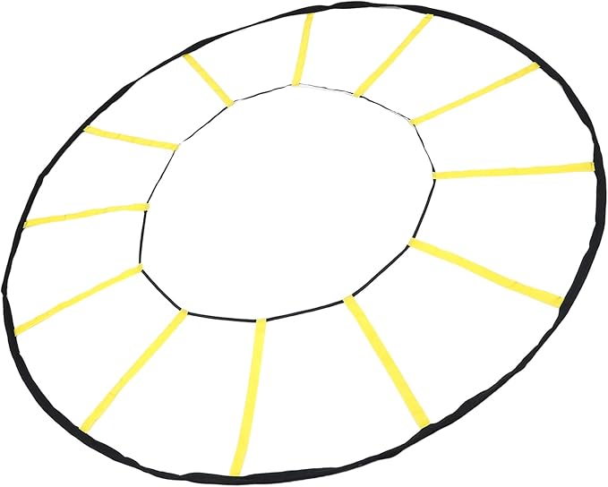 Keenso Circular Speed Ladder, Nylon Agility Trainer for Soccer and Basketball, 12 Rungs Enhance Footwork and Speed Control for Outdoor or Indoor Training