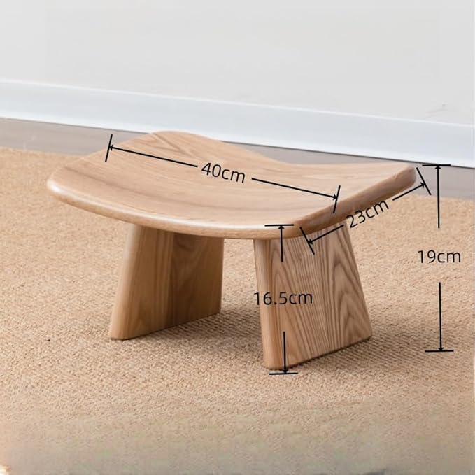 Luxurious Butterfly Meditation Bench Solid Oak Wood Wooden Kneeling Ergonomic Seiza Seat Yoga Stool Seiza Prayer Bench (Natural Finish)