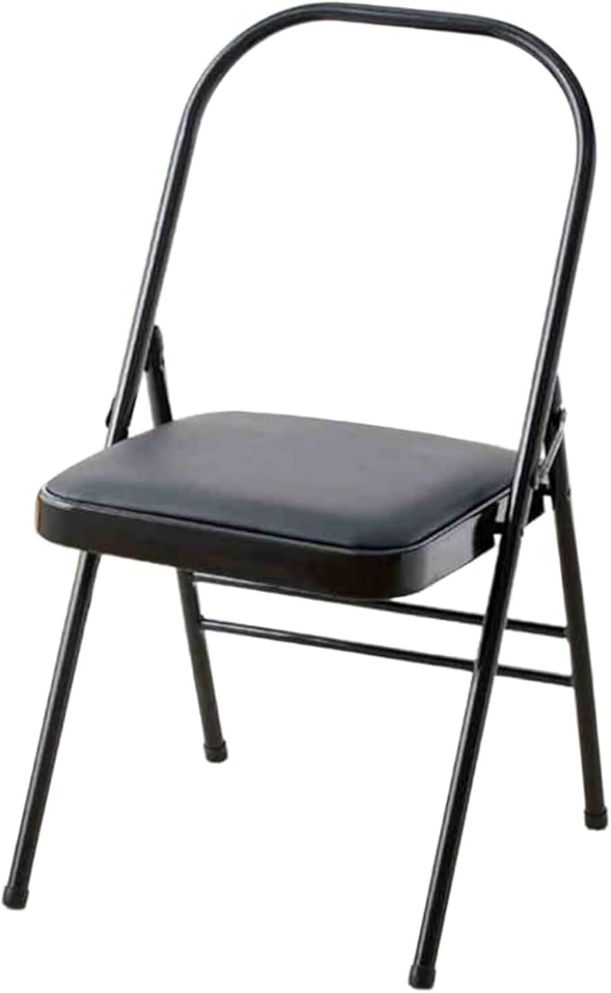 Yoga Chair，Thickened Folding Pilates Inverted,Rounded Corners,for Indoor and Outdoor Studios(Black)