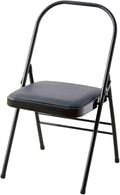 Yoga Chair，Thickened Folding Pilates Inverted,Rounded Corners,for Indoor and Outdoor Studios(Black)