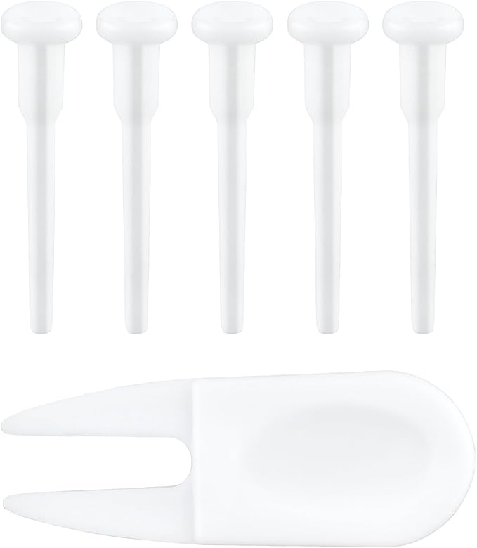 Quacc 6 PCS Yoga Ball Replacement Plugs and Plug Puller Kit, Pilates Ball Air Stopper Large Yoga Ball Air Plug Valve Nozzles Pin Exercise Ball Plug Removal Devices