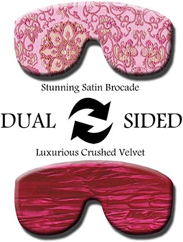 Opulence Weighted Yoga Eye Mask – Handmade Relaxation Pillow for Meditation & Savasana – Lavender Scented or Unscented, Flaxseed Filled, Satin & Velvet with Adjustable Strap