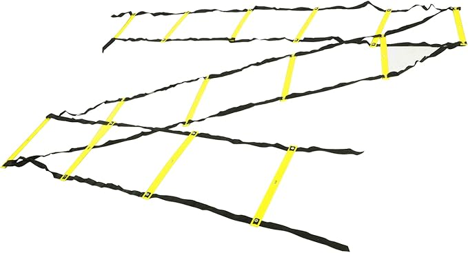 7M 14 Rung Agility Speed Ladder Stairs, Adjustable Training Ladder for Soccer Football Fitness, Non - Slip PP Agility Ladder with Angle Marks for Athletes and Coaches