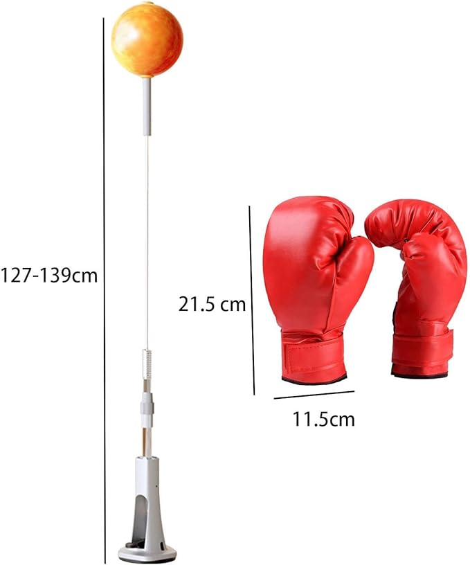 Generic Boxing Reaction Ball, Punching Ball, Adjustable with Stand and Boxing Gloves Workout MMA Boxing Reflex Ball, Stable