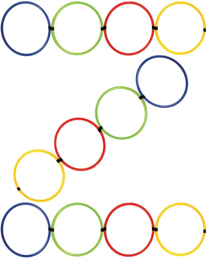 Sports Health - Speed Ring Ladder, Agility Hoops for Speed Training and Lateral Movement, Training Equipment for Youth, Comes with Carrying Bag