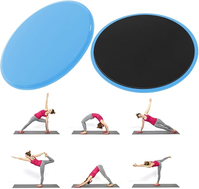 Fitness Sliding Disc, Wireless Core Slider Workout Equipment, Low Impact ABS Sliders for Home Gym and Floor Exercises with Pull Straps for Beginners and Advanced Users