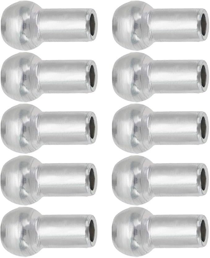 10Pcs Gym Pulley Machine Cable Ball Terminals Wire Rope Stopper Parts 5Mm 6Mm Diameter Metal Fitness Equipment Accessories Replacement For Home Gym Systems(8 * 3.5 * 13mm)