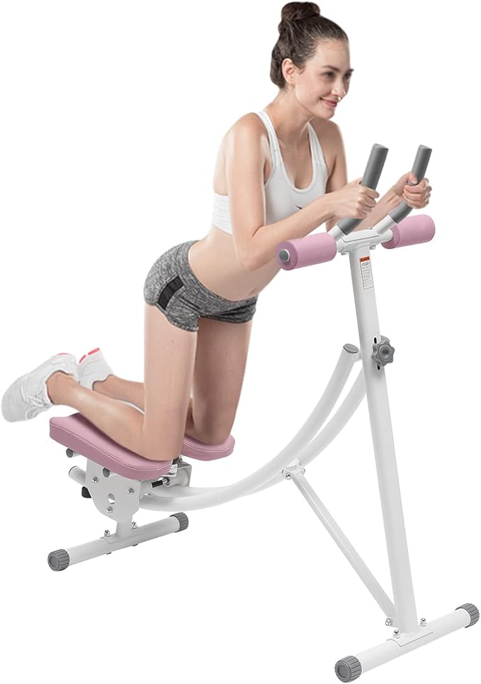 Ab Machine,Portable Core Abs Exercise Machine With LED Display And 6 Silent Rollers,3-Level Adjustment,Adjustable Ab Trainer Machine,For Abs Workout At Home Gym,Ab Machine For Home, Gyms,Etc