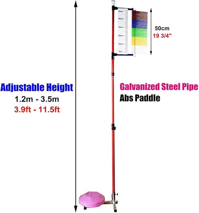 Adjustable Height Vertical Jump Trainer, Metal Gym School Vertical Leap Measurer, Sport Athletes Training Vertical Jump Tester 3.9-11.5ft, Easy to Install Vertical Jump Measurement Tool
