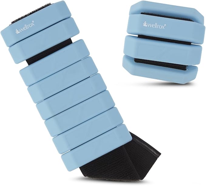 Wellrox Weighted Bangles – Adjustable Ankle and Wrist Weights for Women & Men – Set of Ankle Weights 2 lbs (1 lb Each Wrist Weight) | Weighted Arm Bands for Pilates, Yoga, Running & Walking