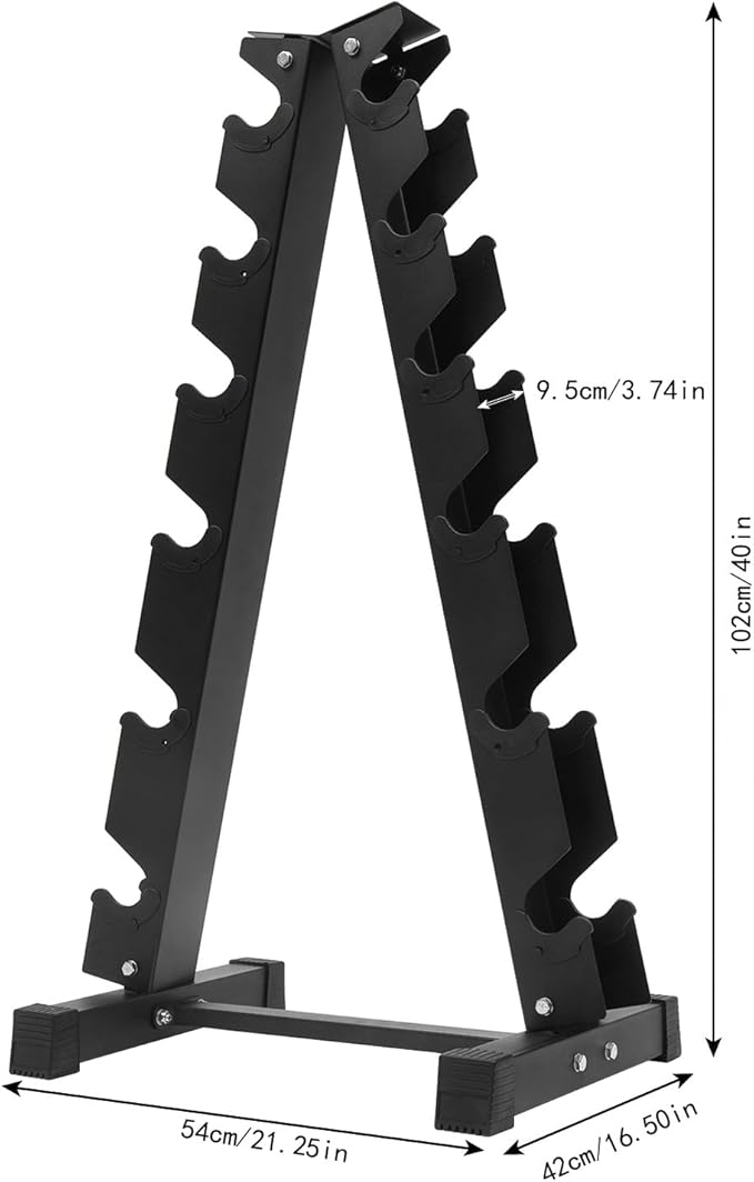 Dumbbell Rack Stand, 3 Tier Steel Dumbbell Holder 176 LBS Heavy Duty A-Frame Storage Rack Compact Weight Holder for Home Gym Fitness Storage