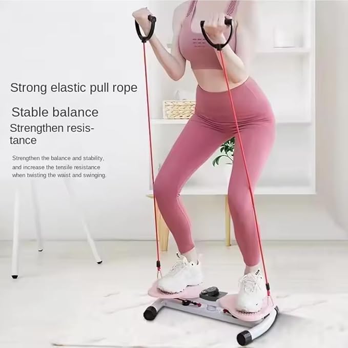 Mute Waist Twister Board, 3-Level Adjustable Ab Workout Machine for Women Men, Noiseless Exercise Twist Board for Home Gym, 330 lbs Capacity, Digital Timer