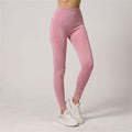 Yoga Set Seamless Women Long Sleeve Blouses Top Gym Sport Bra High Waist Tight Leggings Fitness Suit Shorts Sets (Color : Pink Trousers, Size : Small)