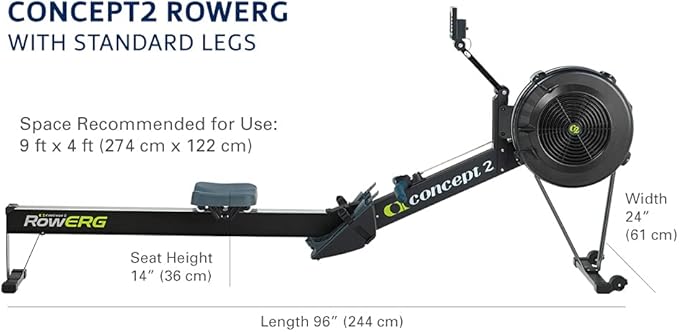 Concept2 RowErg Indoor Rowing Machine - PM5 Monitor, Device Holder, Adjustable Air Resistance, Easy Storage