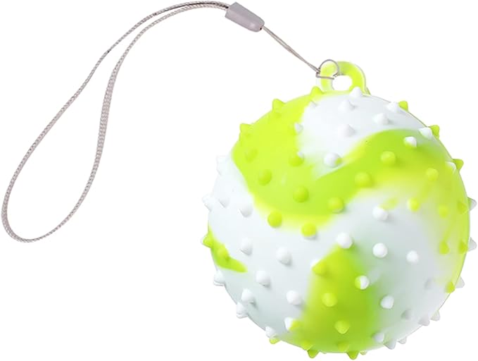 Grip Ball with Cord Hand Grip Strength Trainer Massage Relief Finger Hand Grip Massage Squeeze Hand Stress, Diameter: approx.70mm, Black