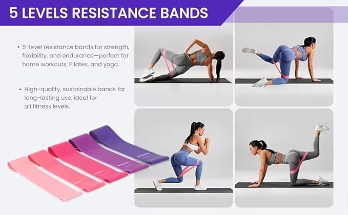 Pilates Kit for Women – Complete Pilates Equipment Set with Ring, Yoga Ball, Resistance Bands & Socks | 14 Pcs Pilates Kit for Toning & Flexibility | at Home Pilates Sets for Women (Purple)