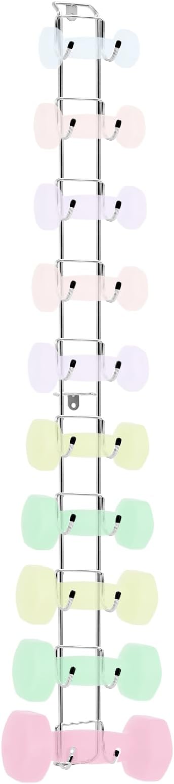 Zonon 48 Inch Long Wall Mounted Metal Dumbbell Rack, 10 Dumbbell Capacity, Barbell Wall Rack Hanger Organizer for Space Saving Home Gym Storage Organizer, Hardware Included