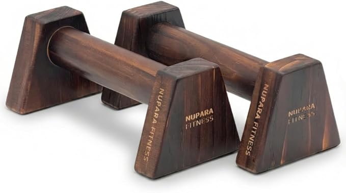 Wooden Push Up Bars - Calisthenics Equipment for Core and Upper Body Strength Training and Exercise | Push Up Handles | Pushup Bars | Parallettes