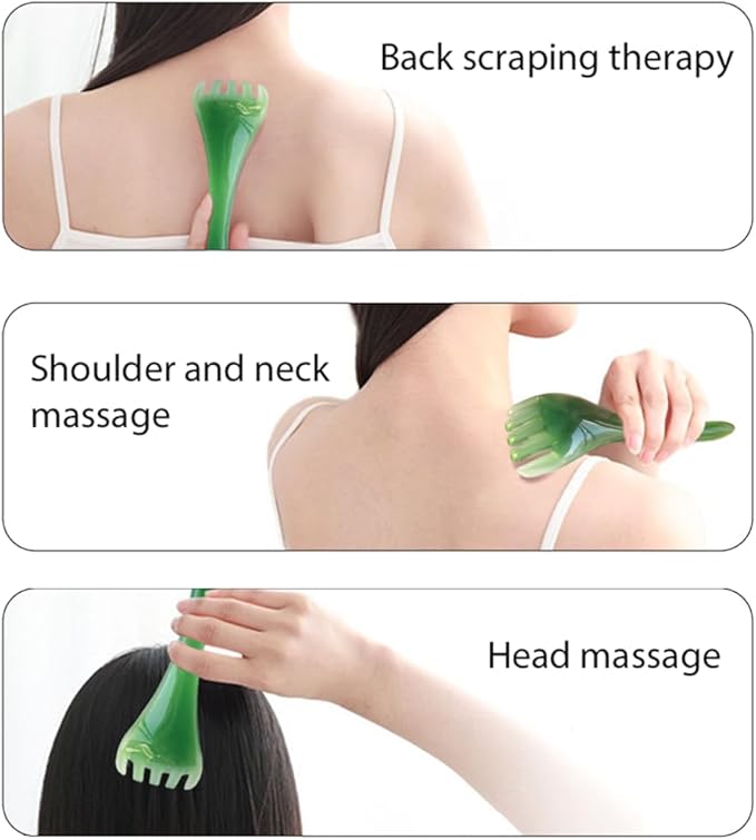 3pcs Head Massager Comb, Gua Sha Facial Massage Tools Five Claw Facial Scrapper Scalp Massage Comb Scraping Board Sticks Skin Care Massager Acupoint Pen for Back Neck Face, Head SPA