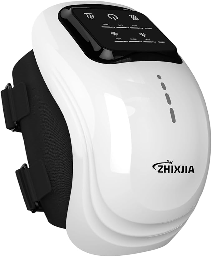 Knee Massager Smart with Heat, Red Light and Massage Therapy, 3 Vibration Modes and 3 Heating Levels, 2026 Updated Edition, LED Vitality Joints Knee Massager, Gifts for Grandma & Grandpa, White