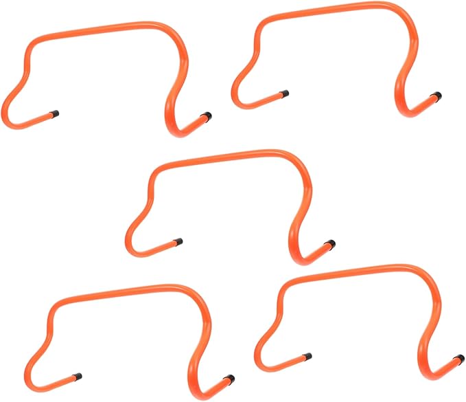 SUPVOX 5Pcs Agility Training Hurdles High Soccer Training Props for Speed Agility Practice Durable Outdoor Equipment Bright Orange Color