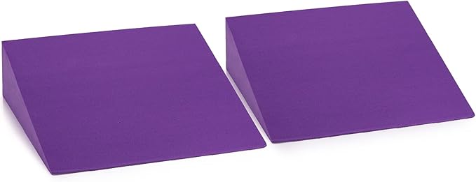 DEAYOU 2 Pack Yoga Foam Wedge, 13" EVA Foam Calf Stretch Slant Board for Lower Leg Strength Improve, Squat Wedge Incline Block for Workout, Exercise, Foot Heel Stretcher, Wrist Back Support (Purple)