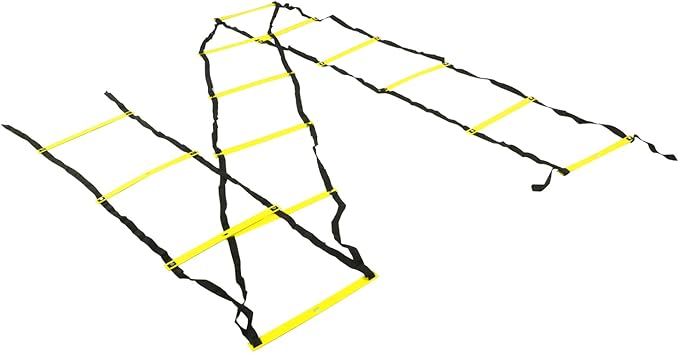 7M 14 Rung Agility Speed Ladder Stairs, Adjustable Training Ladder for Soccer Football Fitness, Non - Slip PP Agility Ladder with Angle Marks for Athletes and Coaches