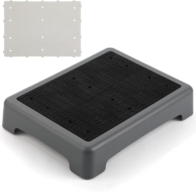 Generic for Adults & Elderly, Short Portable Step Support Riser, 440 Lbs Strong Bearing Capacity Half Step, One Step Stool, Non-Slip Mobility Step Platform for Stairs Beds Cars