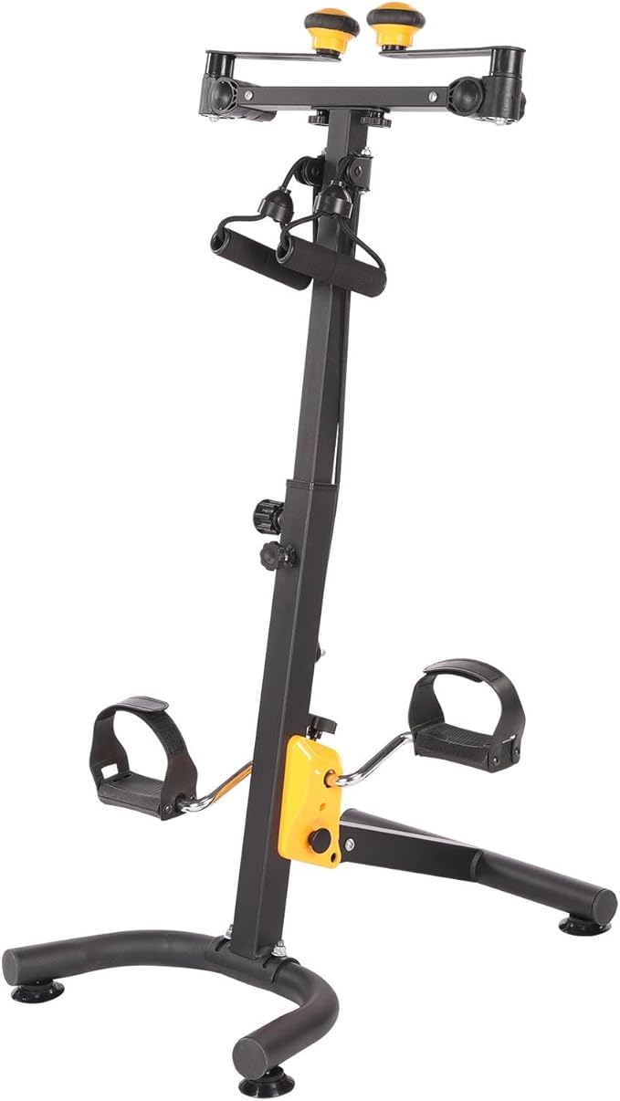 MEETWARM Pedal Exercise Bike for Seniors, Hand Arm Leg & Knee Peddler Adjustable Fitness Equipment, Folding Recovery Physical Therapy Home Exercise Bike for Elderly, Portable Bicycle Exerciser Machine