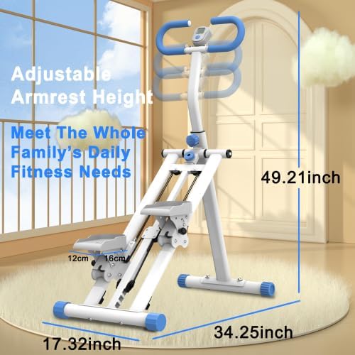 Home Foldable Stair Stepper Machine - Vertical Climber for Full Body Workout, 265 lbs Capacity w/LCD Display & Adjustable Handlebar, Compact Home Gym Equipment for Legs, Abs, Cardio