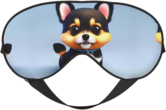 Card Love Fancy Puppy Head-Mounted Double-Sided Light-Blocking Sleeping Eye mask to Protect Eyes and Relieve Eye Fatigue