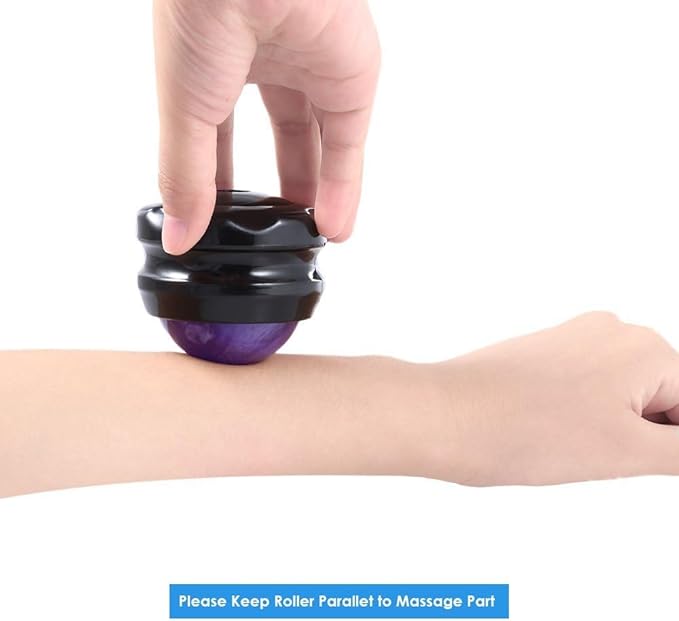 Manual Massage Ball Pain Relief Back Roller Massager Self Massage Therapy & Relax Full Body Tools for Sore Muscle Joint Pain Essential Oils or Lotion Relax (Purple)