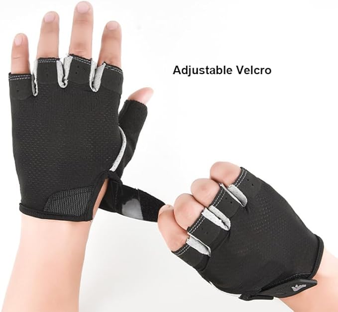 INOGIH Half-Finger Workout Gloves for Men and Women - Anti Slip Exercise Gloves for Weight Lifting, Cycling, Gym, Training