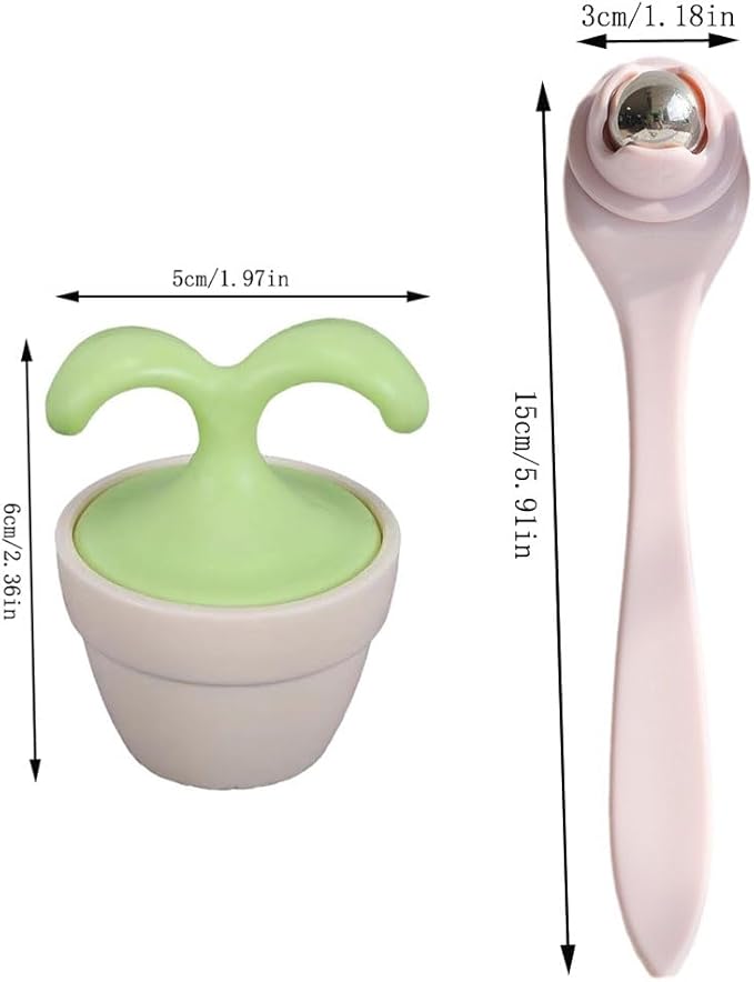 2 Pack Eye Cream Applicator Wand Stick Small Face Roller Eye Serum Applicator Massager Eyes Care Stick Cooling Therapy Ice Globes for Facial Moisturizer Under Eyes Brightener Reduce Puffiness