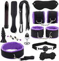 Pilates 12 Piece Purple Plush Nylon Fun Multifunctional Equipment Set, Yoga Training Tool with Paddle Whip, Hip and Wrist Exercise Accessories, Couple Gift