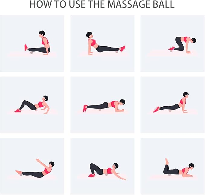 Small Hard Peanut Massage Ball, Double Ball Peanut Roller Mobility Massager Tool for Deep Tissue Massage Physical Therapy Myofascial Release Trigger Point Muscle Relax Pain Relief Acupressure (Pink)