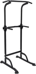 Parallel Bars Power Tower Adjustable Dip Station Pull Up Bar Push Up for Home Gym Strength Training Body Building Workout Equipment Standing Pull Up Pillar Impregnation Station, Black