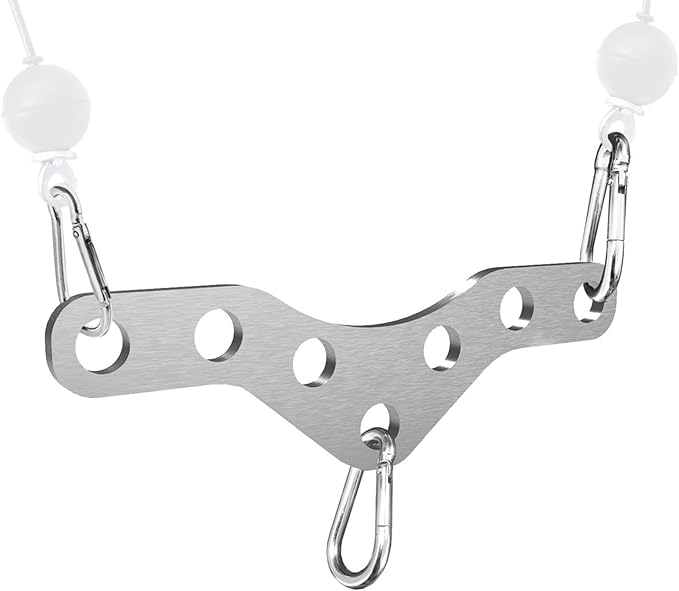 J Bryant Stainless Steel Double to Single Pulley Adaptor Plate for Cable Machine – Fitness Dual Pulley Connector with 3 Carabiners for LAT Pulldown, Triceps Pushdown, and T Bar Row Accessories